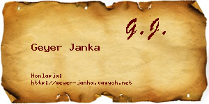 Geyer Janka névjegykártya